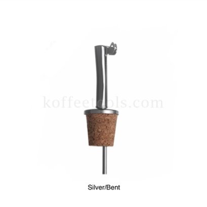 Wooden cork bottle stopper (Silver/Bent) จุกปิดสแตนเลส