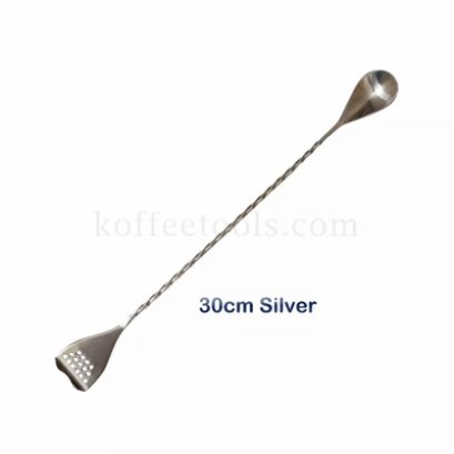 ช้อนบาร์ (Bar spoon Strainer ) สแตนเลส 304 สีเงิน 30 cm