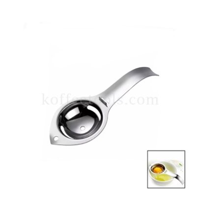 อุปกรณ์แยกไข่แดงสแตนเลส304 ด้ามจับโค้งยาว
