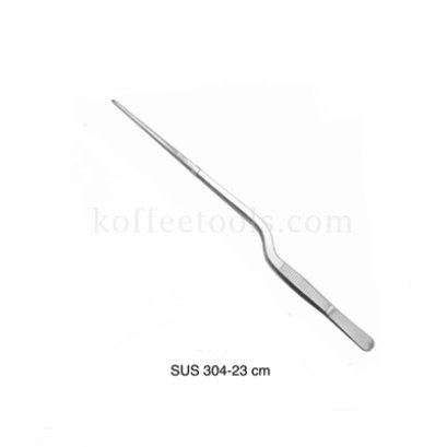 คีบด้ามโค้ง สแตนเลส 304 ยาว 23 cm