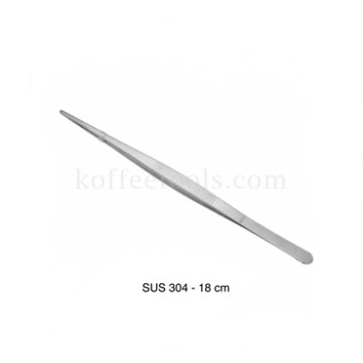 ที่คีบปลายตรงด้ามหนา สแตนเลส 304 ยาว 18 cm