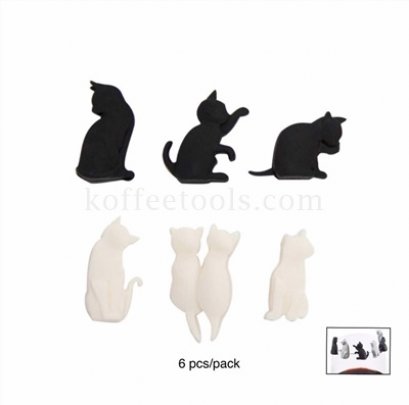 ซิลิโคนรูปแมว ตกแต่งแก้วไวน์ (6 pcs/pack)