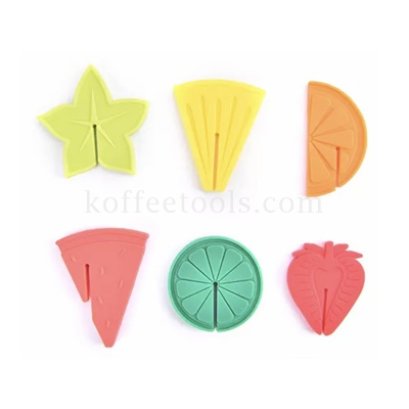 ซิลิโคนลายผลไม้  ตกแต่งแก้วไวน์(6 pcs/pack)