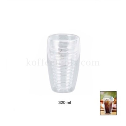 แก้วกาแฟ 2 ชั้น ไม่มีหูจับ 320 ml (มีลายพิมพ์ coffee)