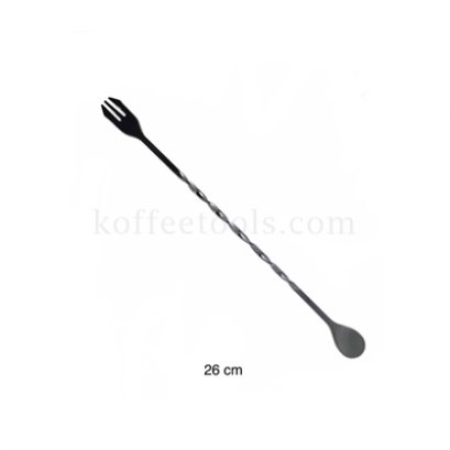 ช้อนบาร์ปลายส้อม 26 cm สีดำ