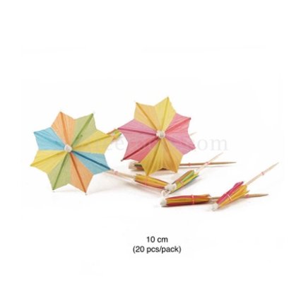 ไม้จิ้มค็อกเทลร่ม หลากสี 10 cm (20 pcs/pack)