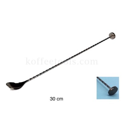 Muddler Threaded Bar Spoon 30 cm สีดำ