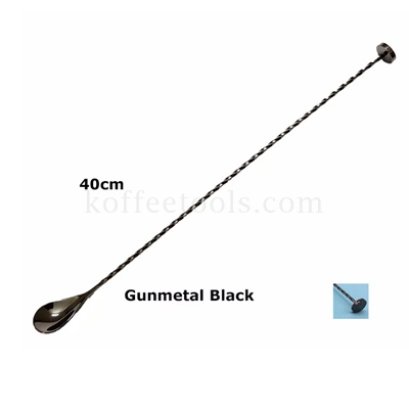 Muddler Threaded Bar Spoon 40 cm สีดำ