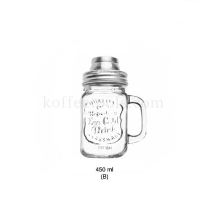 Glass Jar Shaker 450 ml (ฺB) มีหูจับ