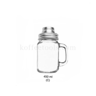Glass Jar Shaker 450 ml (ฺC) มีหูจับ