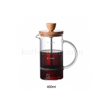 เครื่องชงกาแฟ french press 400 ml ฝาไม้ไผ่