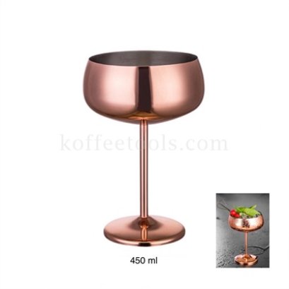 แก้วค็อกเทล 450 ml สี Rose gold