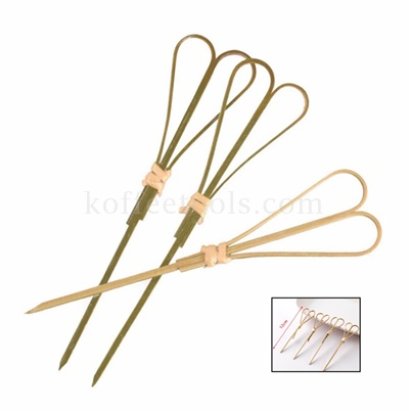 ไม้จิ้มไม้ไผ่หัวใจ 12 cm สีธรรมชาติ (50 pcs/pack)