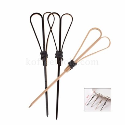 ไม้จิ้มไม้ไผ่หัวใจ 12 cm สีดำ (50 pcs/pack)