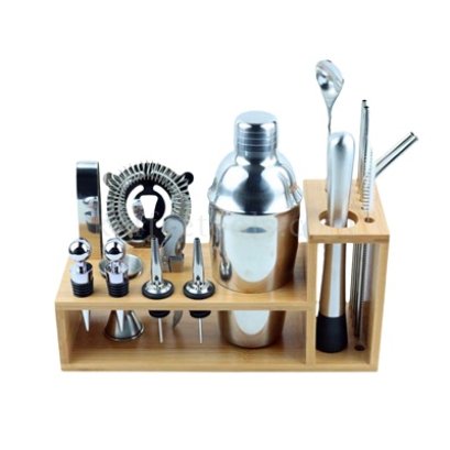 Cocktail Shaker set 550 ml (17 pcs รวมชั้นวาง)