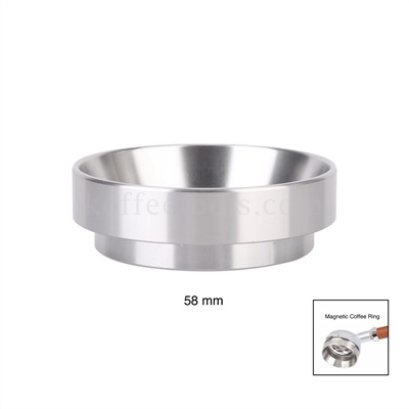 วงแหวนครอบด้ามชงกาแฟอลูมิเนียมอัลลอยด์ 58 mm สีเงิน(มีแม่เหล็ก)