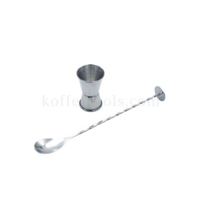 ชุดช้อนบาร์(20.5 cm)+Jigger(15/25 ml)สแตนเลส