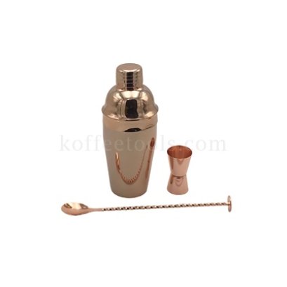 ชุดshaker cocktail 550 ml rose gold (shaker,jigger,barspoon)