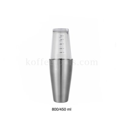 Boston Shaker 800/450 ml สีเงิน/แก้วมีขีดสเกล 13 oz (400ml)