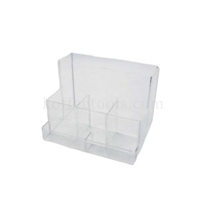 กล่องอะคลิลิคสีใสใส่หลอด/น้ำตาล/ไม้คน ขนาด 22x16x16 cm