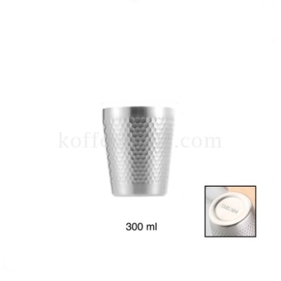 แก้วเบียร์สองชั้นสแตนเลส304 สีเงิน 300 ml
