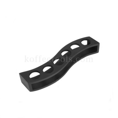 ชั้นไม้วางแก้วshot 6 หลุม (S-shape)สีดำ grade B