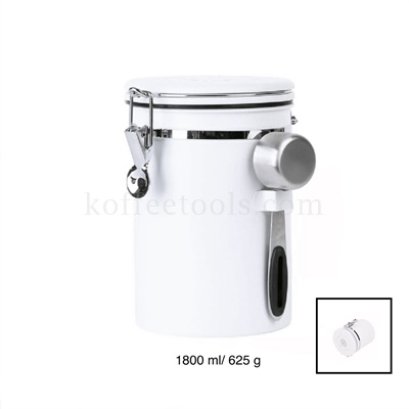 โถสแตนเลสสูญญากาศเก็บเมล็ดกาแฟสีขาว 1800 ml/ 625 g