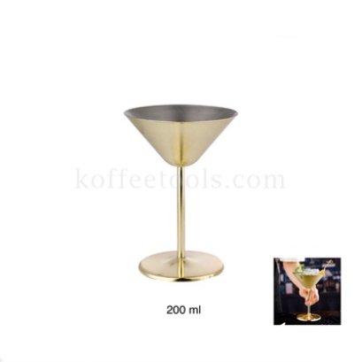 แก้วมาร์ตินี่สแตนเลส gold 200 ml