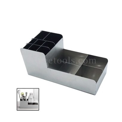กล่องสแตนเลสใส่อุปกรณ์บาร์ สีเงิน
