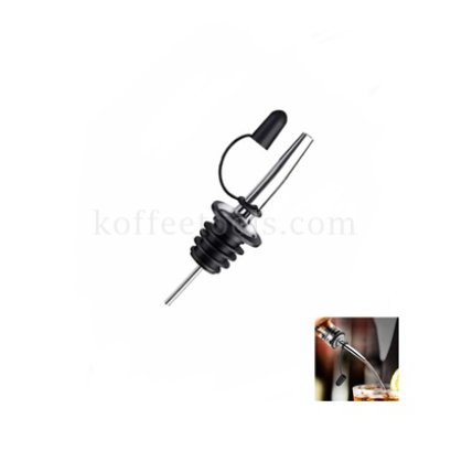 จุกรินไวน์สีเงิน มีฝาสีดำในตัว