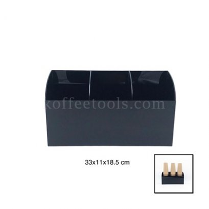 กล่องใส่แก้วอะคริลิค 16-22 ออนซ์สีดำ(3 ช่อง)