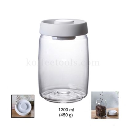 ขวดแก้วสูญญากาศเก็บเมล็ดกาแฟ 1200 ml (450 g)
