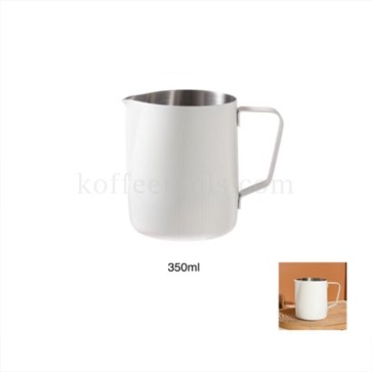 เหยือกตีฟองนมสแตนเลสสีขาว350 ml มีสเกลด้านใน 350 ml /12 oz