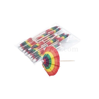 ไม้จิ้มค็อกเทลร่มสายรุ้ง 10 cm (20 pcs/pack)