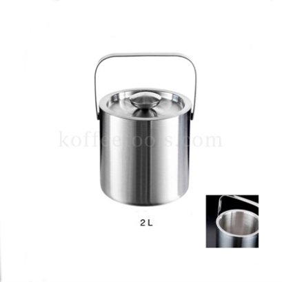 ถังน้ำแข็งสองชั้นสแตนเลส+ฝา ขนาด 2 L