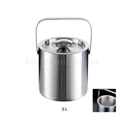 ถังน้ำแข็งสองชั้นสแตนเลส+ฝา ขนาด 3 L