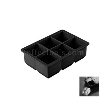 พิมพ์น้ำแข็งทรงสี่เหลี่ยม 6 ช่อง สีดำ