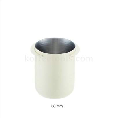 ถ้วยโดสกาแฟสแตนเลส dosing cup สีขาวครีม