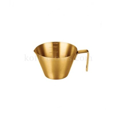 ถ้วยตวงกาแฟสแตนเลสสีทอง (100 ml)
