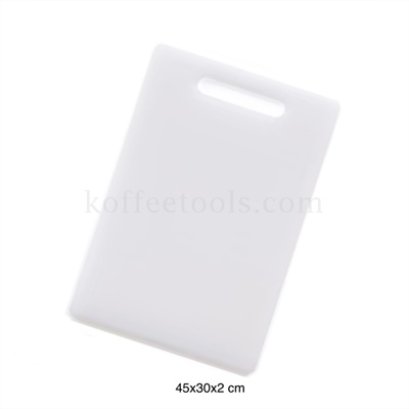 เขียงพลาสติก PE มีที่แขวน ขนาด 45x30x2 cm สีขาว