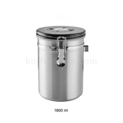 โถสแตนเลส304 สูญญากาศเก็บเมล็ดกาแฟสีเงิน 1800 ml (ไม่มีช้อนแถม)