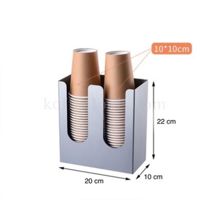 กล่องสแตนเลสใส่แก้วกาแฟ16-22 ออนซ์ 2 ช่องสีเงิน grade B