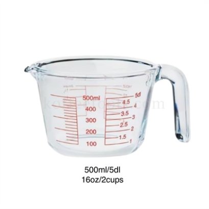 ถ้วยตวงแก้ว 500ml/5dl/16oz/2cups