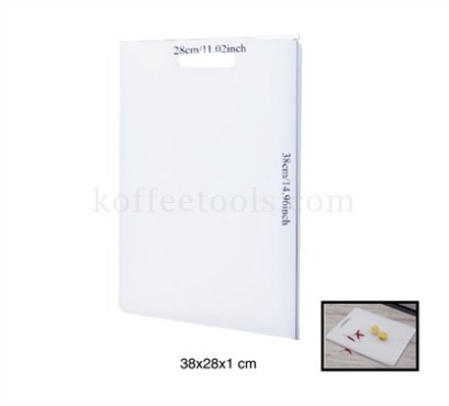 เขียงพลาสติก PE ขนาด 38x28x1 cm สีขาว