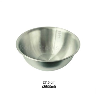 ชามผสม(Mixing Bowl )สแตนเลส มีสเกล 3500 ml (27.5 cm)