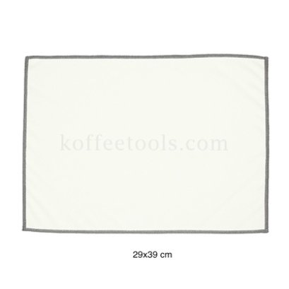 ผ้าไมโครไฟเบอร์เช็ดแก้วไวน์ขอบสีเทาขนาด 29x39 cm