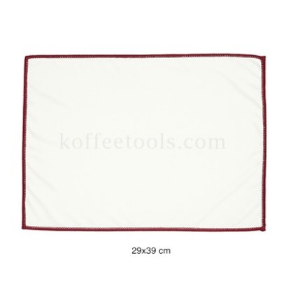 ผ้าไมโครไฟเบอร์เช็ดแก้วไวน์ขอบสีแดง ขนาด 29x39 cm