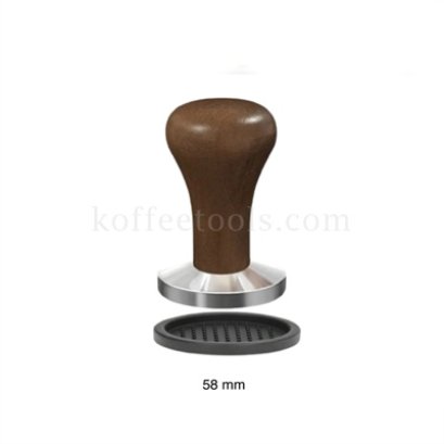 แทมเปอร์สแตนเลส304ด้ามไม้ 58 mm +ยางรองแทมเปอร์ เกรด B