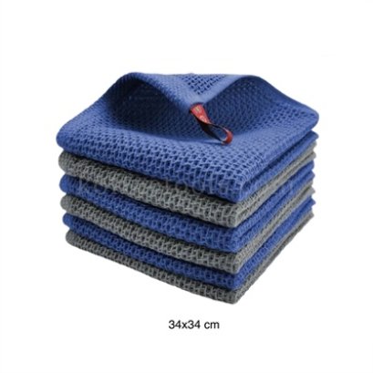 ชุดผ้าเช็ดแก้ว/จาน cotton ลายวาฟเฟิลขนาด 34x34 cm 6 ชิ้น