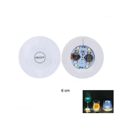 แผ่นรองแก้วกระดาษกาว 3M ขนาด 6 cm ไฟ LED สีเหลือง